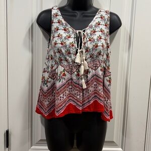Patrons of Peace boho style floral tank top-size Medium
